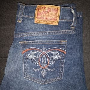 Embroidered Classic Fit Crop Jeans